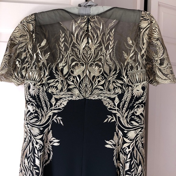 Marchesa Notte Black and Gold Evening Gown - Picture 3 of 9